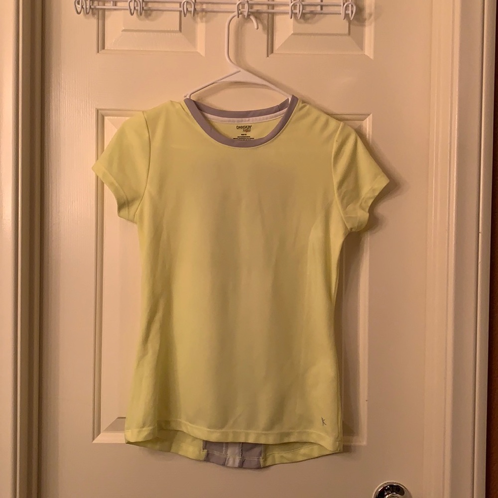 Danskin Women’s Short sleeve round neck Neon Yellow  tee. Size Medium